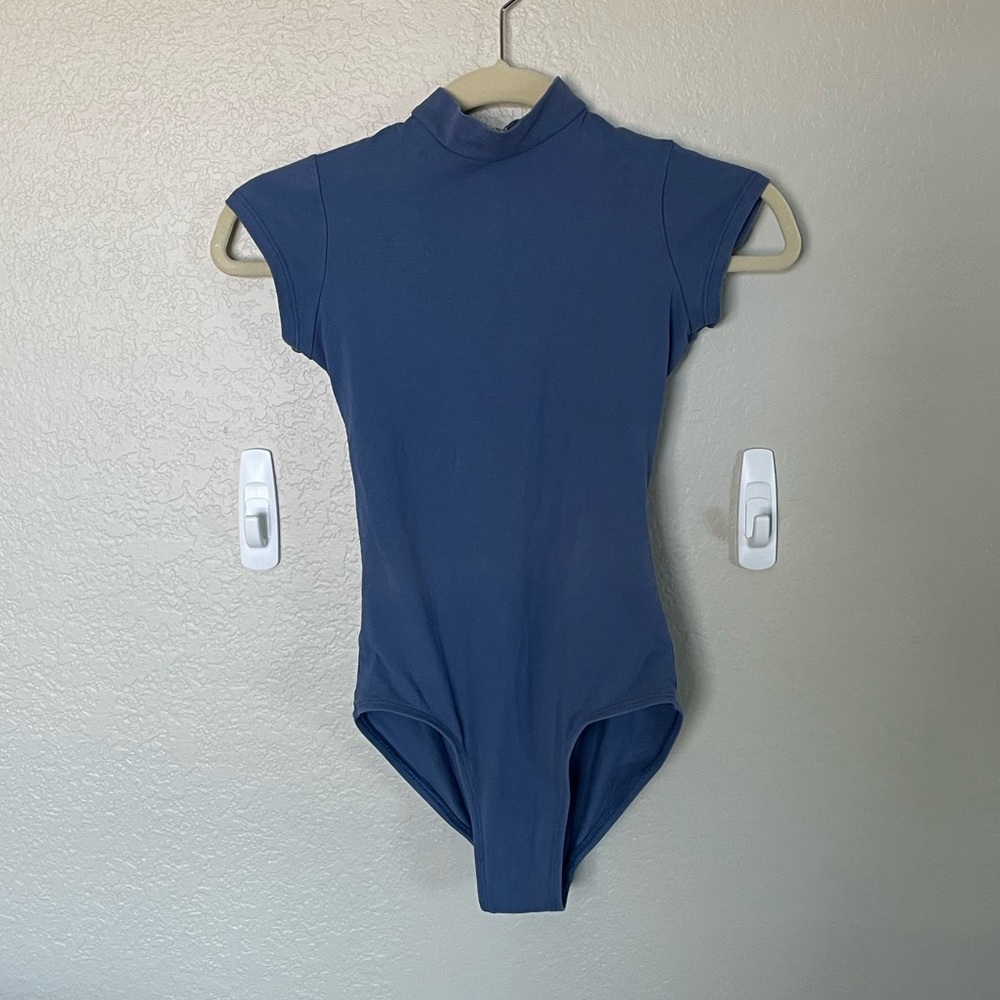 MARIIA BLUE MOCK NECK LEOTARD
